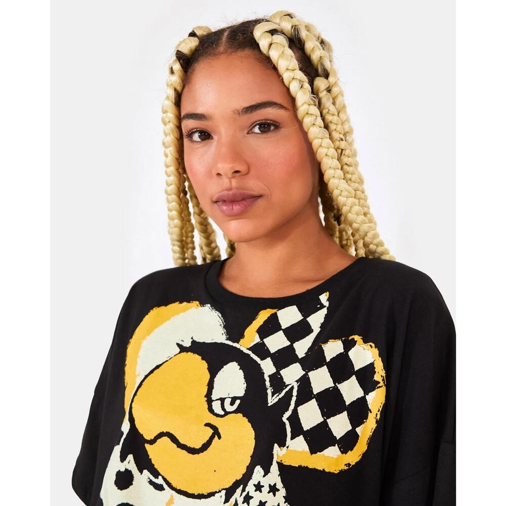 RARE Farm Rio x Disney Collab Shirt Small Black Parrot Le Carioca Crop Top